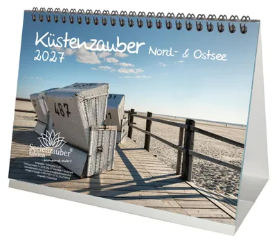 Produktbild von Küstenzauber Nordsee Ostsee DIN A5 Tischkalender 2027 - Seelenzauber