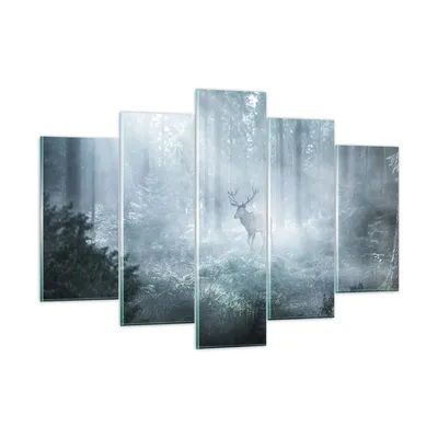 Produktbild von Bilder auf glas - 5 Teile - Hirsch Wald Morgendämmerung - 150x100cm - Glasbilder - Wandbilder - Bilder - Wanddekoration aus Glas - Glas Bilder - Wandbild auf Glas - GEA150x100-4667