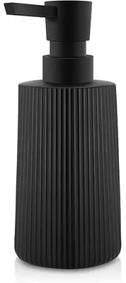 Produktbild von Seifenspender Glas Schwarz Matt Spülmittelspender Seifenspender Küche mit Pumpspender für Arbeitsplatten für Badezimmer und Küchenspülen (1, Schwarz)