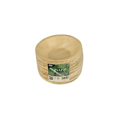 Zdjęcie produktu dla Papstar 85508, Płyta, Okrągły, Liść Palmowy, Drewno, Monochromatyczny, 25 szt.
