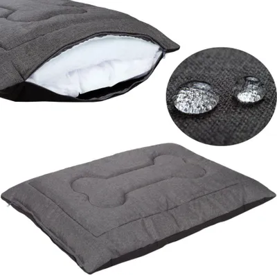 Image de Lit pour chien, coussin pour chien, Welsti gris foncé M 70x50