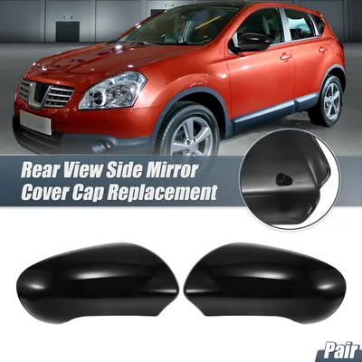 Image de Paire De Couvercles De Rétroviseur Extérieur De Remplacement Brillant Noir Pour Nissan Qashqai J10 2007-2014