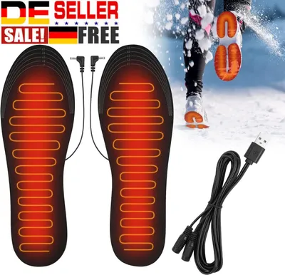 Produktbild von USB Beheizbare Einlegesohlen Sohlenwärmer Heated Insoles Beheizte Innensohle Größe: 41-46 (zuschneidbar)