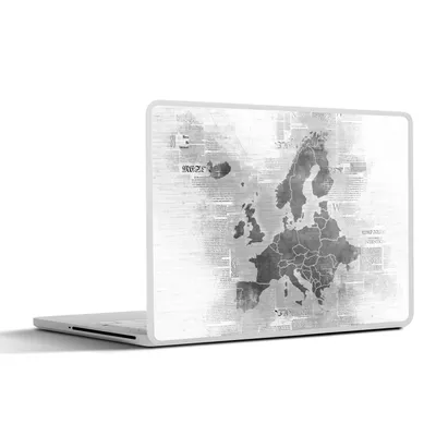 Produktbild von MuchoWow® Laptop Aufkleber Sticker Cover Eurocard - Zeitung - Schwarz und weiß 40x30 cm - Laptop Dekoration - Selbstklebend