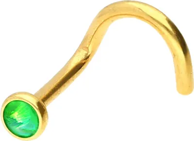 Produktbild von Nasenpiercing, Nasenstecker Chirurgenstahl Nasenstecker Spirale DISC + SYNTHETISCHER OPAL