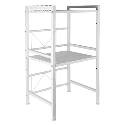 Produktbild von 2 Ebenen Mikrowellenregal Einstellbar Küchenregal Küchenarbeitsplatten Organizer 40-64x36.5x78cm