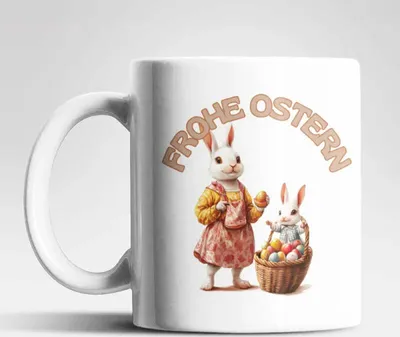 Produktbild von Ostern Hase Ostereier Kaffeetasse Teetasse Tasse Geschenkidee 325 ml – Hase-04