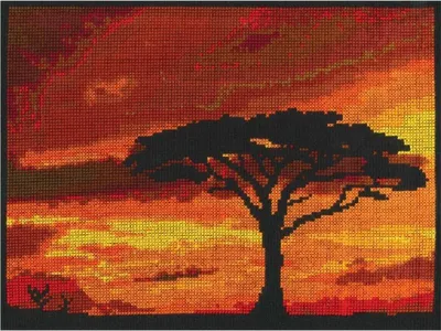 Produktbild von DMC Kreuzstich Set "Savanne Sonnenuntergang", Zählmuster, 26x19,5cm