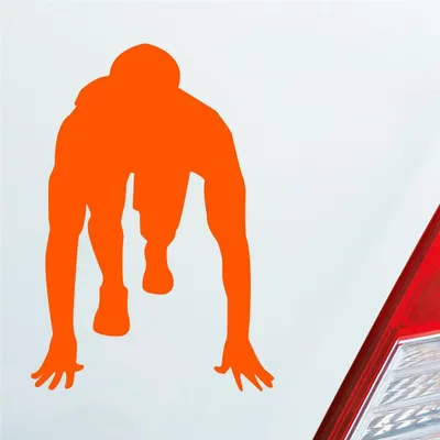 Produktbild von Auto Aufkleber Läufer Marathon 100m Sprinten Jogger Laufen 10x7 cm Orange Sticker Heckscheibenaufkleber