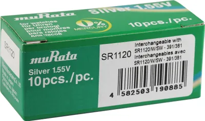 Produktbild von MURATA Knopfzellen, 0% Quecksilber , VE 10 Stk - 315-399