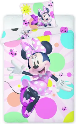 Produktbild von FARO Leinen Minnie Schmetterlinge Baumwolle, 140/200, 70/90 cm