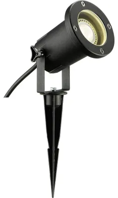 LED-Außenspot mit Erdspieß, GU10, IP65, 1,5 m Kabel, Alu, schwarz
