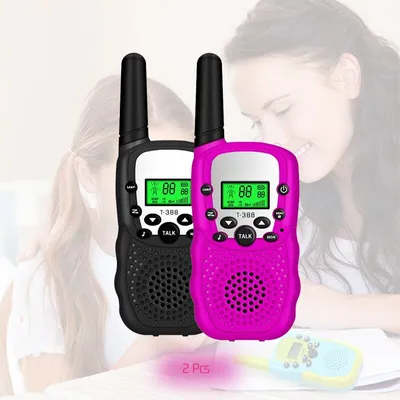 Produktbild von Kinder Walkie Talkie 2PCS Outdoor Remote Control Interaktives Spielzeug mit Hintergrundbeleuchtung LCD-Taschenlampe Urlaub Geschenk für Jungen und Mädchen