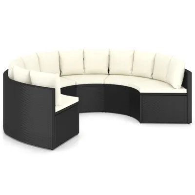Immagine prodotto di vidaXL Set di divani da giardino 6 pezzi con cuscini in poly rattan nero