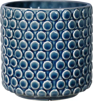 Productafbeelding van Bloempot Dot - Kleur decoratieve bloempotten voor binnen, creatieve retrostijl, S (12,5 cm ø), petrol, keramiek