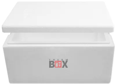 Produktbild von THERM BOX Modularbox 31M Innen: 49x30x20cm Wand 4cm Volumen 31L Styroporbox Isolierbox Kühlbox Warmhaltebox Wiederverwendbar