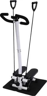 Produktbild von Mini Stepper - Swing Stepper Up-Down - Mit Widerstandsbändern, Digitales Display, Bis 150 kg belastbar, Für Zuhause, Krafttraining - Schwarz