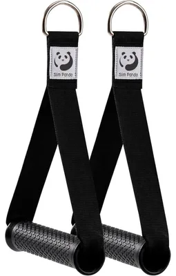 Produktbild von Latzuggriffe 2 Stück Einhandgriff für Fitnessbänder Seilzug Schwarz 14,5 cm