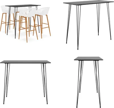 Produktbild von vidaXL 5 tlg. Bar Set Schwarz und Weiß - Bar-Set - Bar-Sets - Bartisch Mit Barhocker - Bartische Mit Barhocker