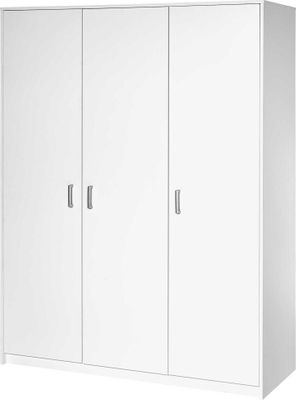 Schardt Kleiderschrank mit 3 Türen Classic White - Maße: 135 cm x 182 cm x 53 cm - Farbe: Weiß, 06 493 02 00