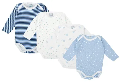 Immagine prodotto di BABIDU | Confezione da 4 body a maniche lunghe per neonati – 100% cotone, morbidi e traspiranti – Colori uniti