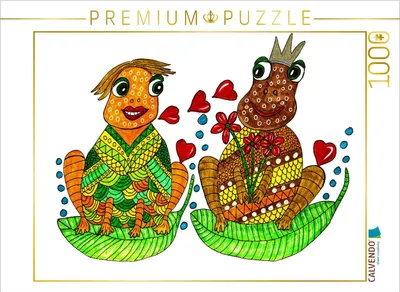 Produktbild von CALVENDO Puzzle Verliebte Frösche | 1000 Teile Lege-Größe 64x48cm Foto-Puzzle für glückliche Stunden