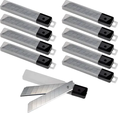 Produktbild von Cuttermesser Ersatzklingen Abbrechklingen für Abbrechmesser 18mm 7 Segmente (100 Klingen) im Köcher