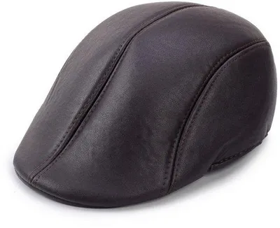 Produktbild von Echt lederne Herren-Irish-Fedora-Hut, winterlich, flachrandig, retro.