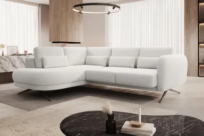Produktbild von DOMO-HOME Ecksofa mit Schlaffunktion ILUSIO L – Modernes Ecksofa mit hoher Sitzkomfort 250x205cm | Verstellbare Rückenlehne | Hochwertige Materialien und stilvolles Design | Farbe Weiß | Links