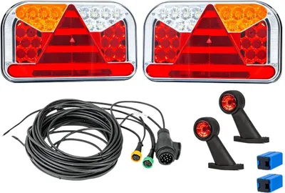 Obrázok produktu pre Sada zadných svetiel: FRISTOM FT-170 LED zadné svetlá + FRISTOM FT-009 LED obrysové svetlá + MANTES 7 m 13-pinový kábelový zväzok
