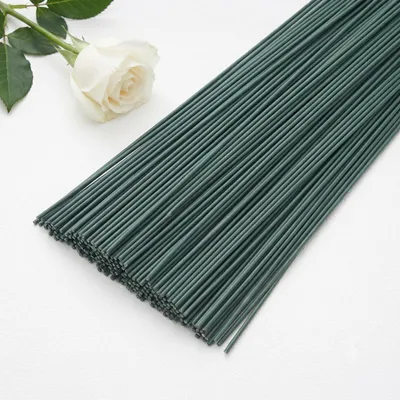 Blumendraht grün 30 cm 2 mm, 100 Stück zum Basteln