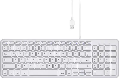 Image de Perixx PERIBOARD-213 DE W USB Keyboard German, QWERTZ White