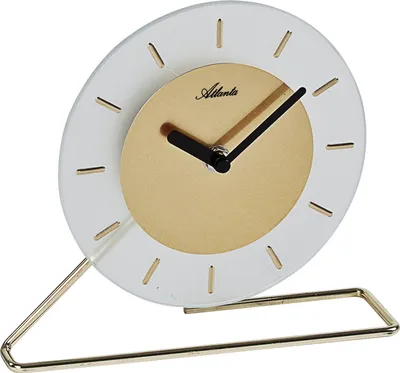 Produktbild von Atlanta 3116/9 Tischuhr Quarz Glas Milchglas golden rund