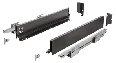 Produktbild von GTV AXIS PRO Schublade, H=86 mm, L=300 mm, Push to open, Vollauszug, schwarz (C) – Push zum Öffnen mit Synchronisation | Högert Technik