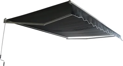 Produktbild von UISEBRT 300 X 250 cm Gelenkarmmarkise Aluminium Markise Klemmarkise Sonnenmarkise Balkonmarkise Sonnenschutz Handkurbel Dunkelgrau