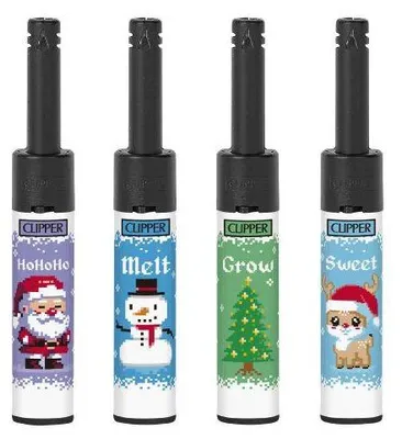 Produktbild von Clipper Stabfeuerzeug MiniTube, 4er Set: Winter Pixel