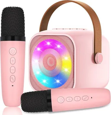 Image de Système de karaoké pour enfants, haut-parleur Bluetooth, éclairage LED, sans fil, portable