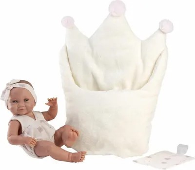 Produktbild von Llorens 73814 New Born baby girl - realistisches Baby mit Körper aus Vollvinyl - 40 cm