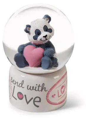 Productafbeelding van NICI Schudbol Love Panda, 6,5 cm - wit - Decoratieaccessoire, sneeuwbol, glinsterbol, glazen bol – Cadeau-idee voor vriendschap | 62631