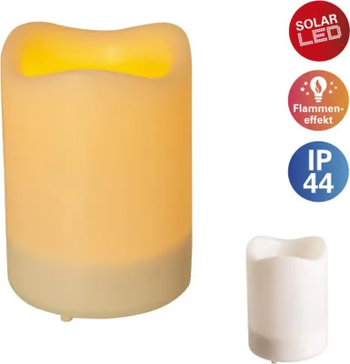 Produktbild von Näve LED-Kerze Solar mit Flammeneffekt 10 x 7,5 cm weiß