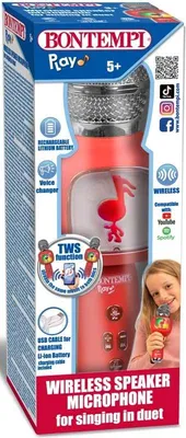 Obrázok produktu pre Bontempi 48 5110, hračkársky mikrofón, 5 rok / roky, Červená, Strieborná
