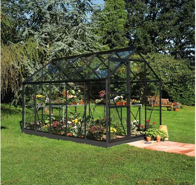 Produktbild von Gewächshaus Halls Popular 106 Blankglas 3 mm 193 x 319 cm schwarz