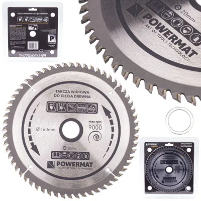 Image de POWERMAT TDD-160x20x60Z Lame de scie pour bois 160x20mm 60Z