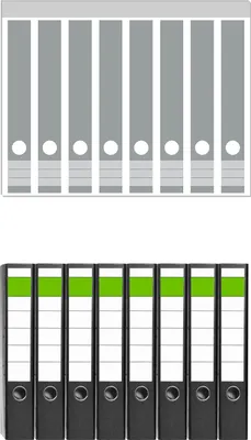 Produktbild von Wallario 8 Stück schmale Ordner inkl. Klebeetiketten mit Motive Grau -  Set mit Rückenschildern / Ordnerrücken Stickern