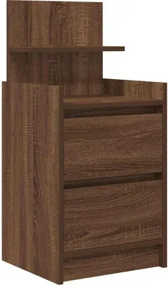 Obrázok produktu pre Nočný stolík s 2 zásuvkami hnedý dub 38x34x80 cm