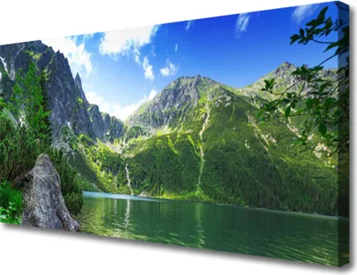 Produktbild von Tulup Leinwand-Bilder 100x50 Wandbild Canvas Kunstdruck Gebirge See Natur