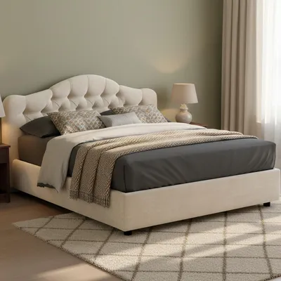 Image de Alfer - Lit Double, Beige, Matelas Inclus  Italy