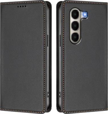 Image de Etui en cuir pour itel A95, étui magnétique en cuirPolyuréthaneavec support Noir
