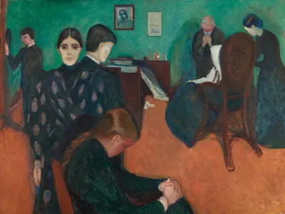 Produktbild von Edvard Munch Kunstdruck Bild - Der Tod Im Krankenzimmer, 1893 (60 x 80 cm)