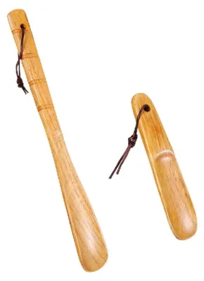 Produktbild von 2er Set Schuhlöffel Holz Lang mit Griff für Senioren & Schwangere